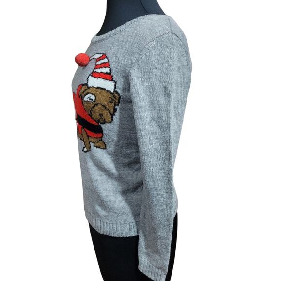 Christmas Puppy Dog Gray Sweater Size Small - Picture 4 of 4